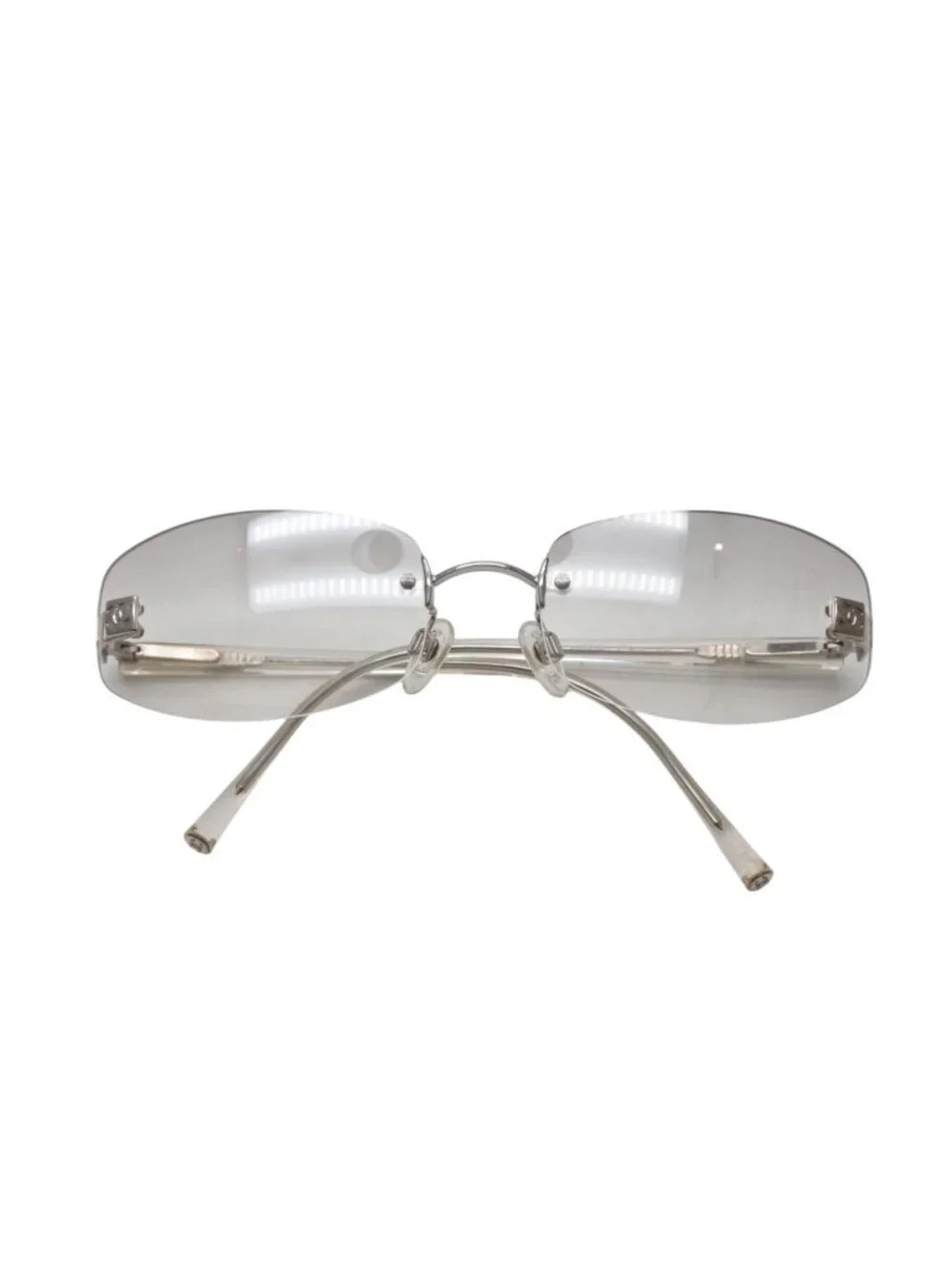Chanel CC Logo Rimless Sunglasses Clear Acetate Eyewear